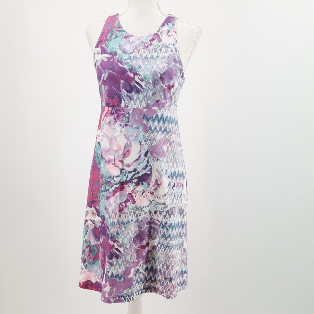 PrAna Ariel Racerback Active Dress Floral Stretch Travel Hiking Boho Women’s S